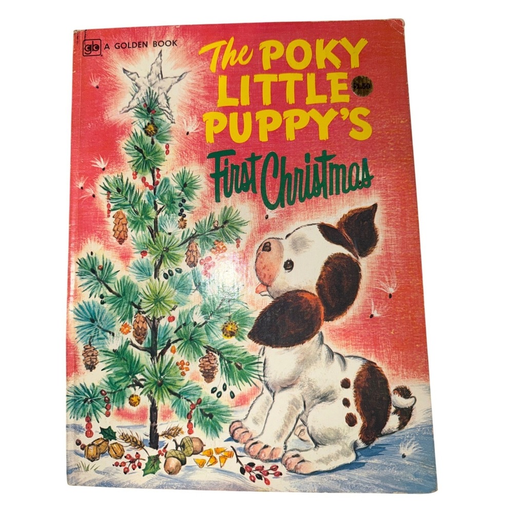 Vintage 1978 The Poky Little Puppy's First Christmas Golden Book Hardcover
